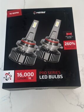 Pro Series LED Bulbs - Black/Silver High-Output Car Headlight